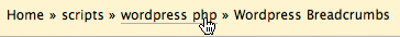 Example of breadcrumbs